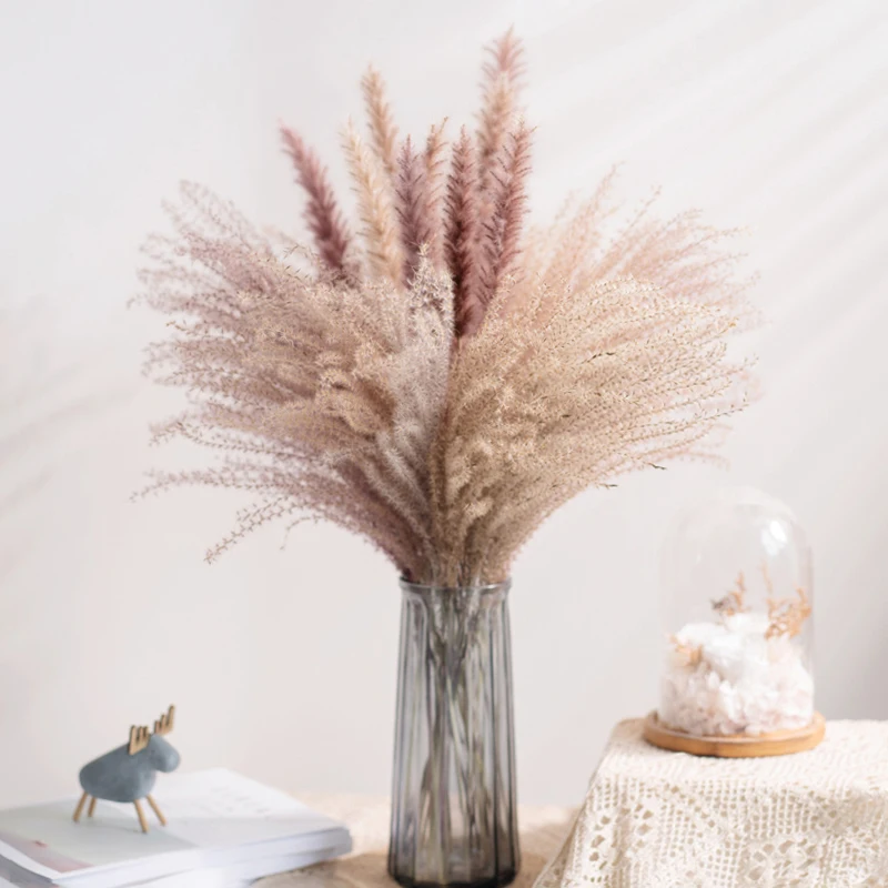 

New 30Pcs Real Dried Reed Flowers Bouquet Home Wedding Decoration Table Flores Preservadas Natural Pampas Grass Decor For Room