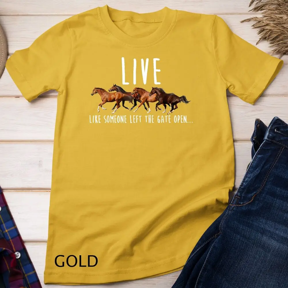 Футболка с лошадью живите как кто-то оставил ворота открытая футболка унисекс