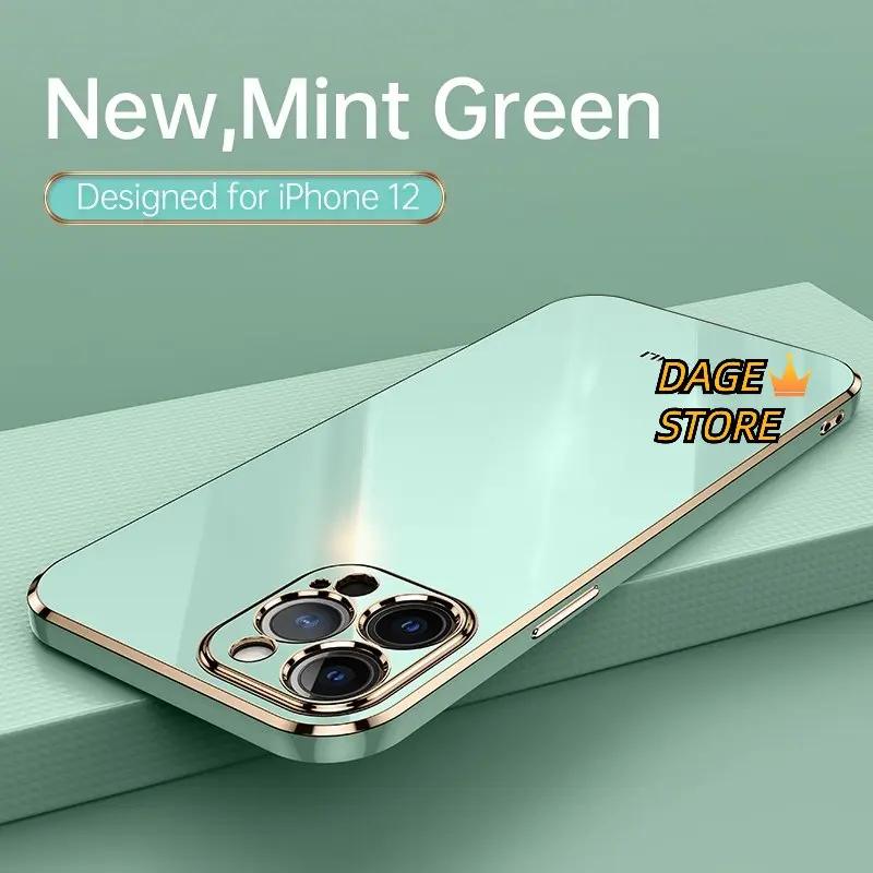 

Чехол для Телефона IPhone 12 Pro Max 12 MINI, Мягкий Силиконовый противоударный чехол с покрытием 6D