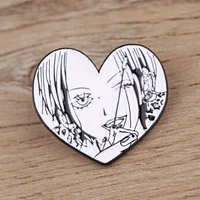 heart shaped comic style enamel pins music movie brooches for clothing backpack lapel badges fashion jewelry accessories gifts