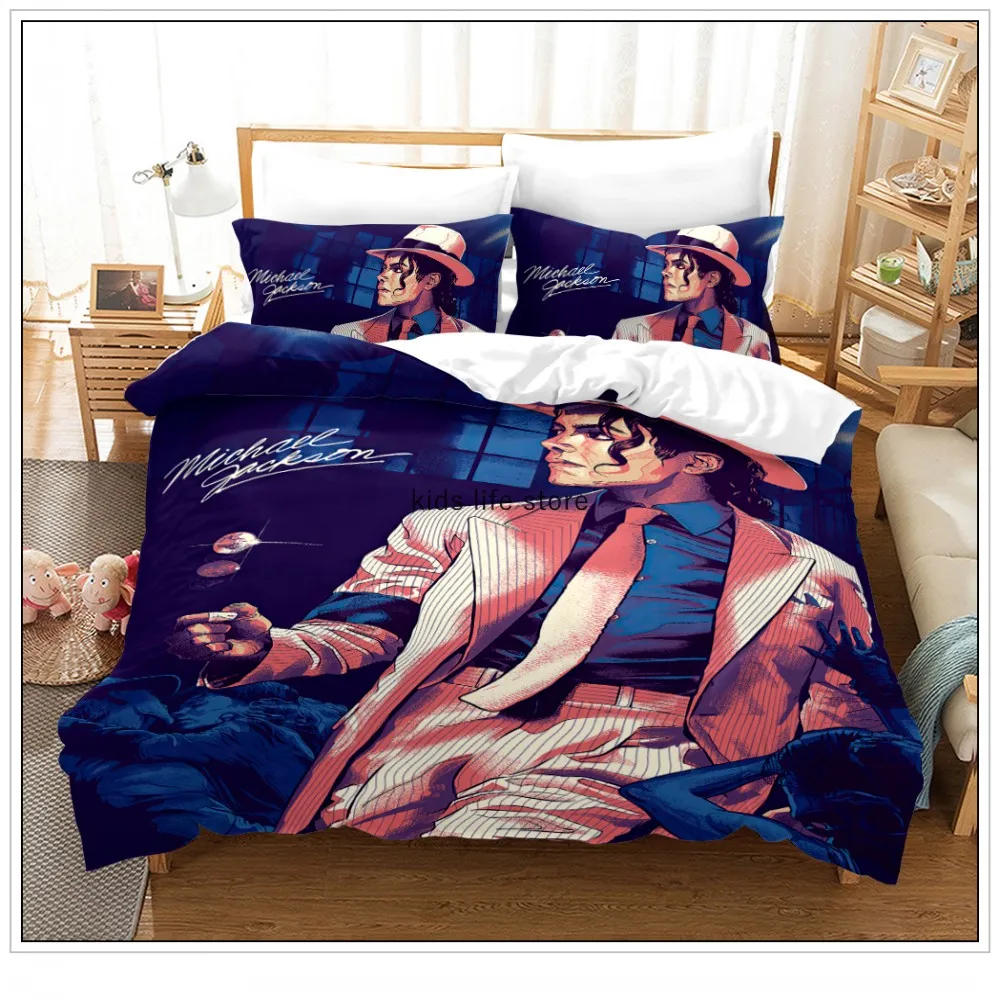 3D Printed Michael Jackson Bedding Set Duvet Covers Pillowcases Comforter Bed Bedclothes Luxury Textile Home Queen King Single
