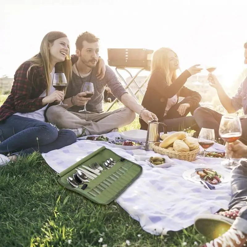 Уличная сумка для хранения посуды кемпинга барбекю столовых приборов