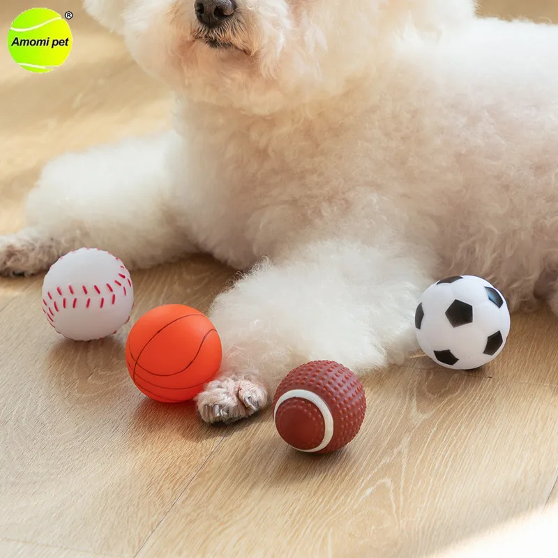 

Tennis Dog Ball Chew Toy Rubber Solid Ball Bite Resistant Interactive Toys Funny Squeak Toy Puppy Dogs Accessories