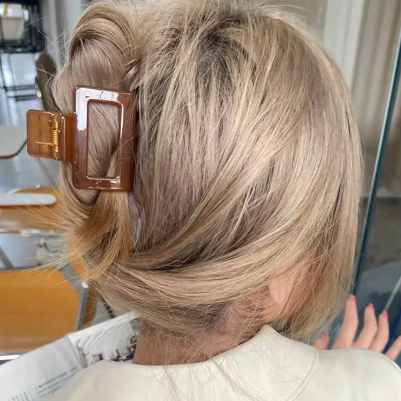 

Colorful Small Size Square Hair Claws Elegant Acrylic Hairpins Barrette Crab Hair Clips Headwear for Women Girl Hair Accessories