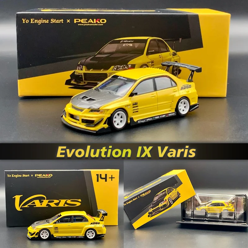 

Желтая съемная модель автомобиля 1:64 Lancer Evolution IX 9 из сплава, коллекционная Миниатюрная игрушка для машинок