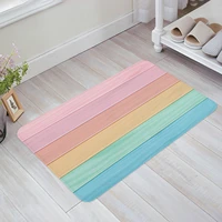 wood grain candy rainbow creative printing doormat kitchen bathroom anti slip doormat living room bedroom home carpet