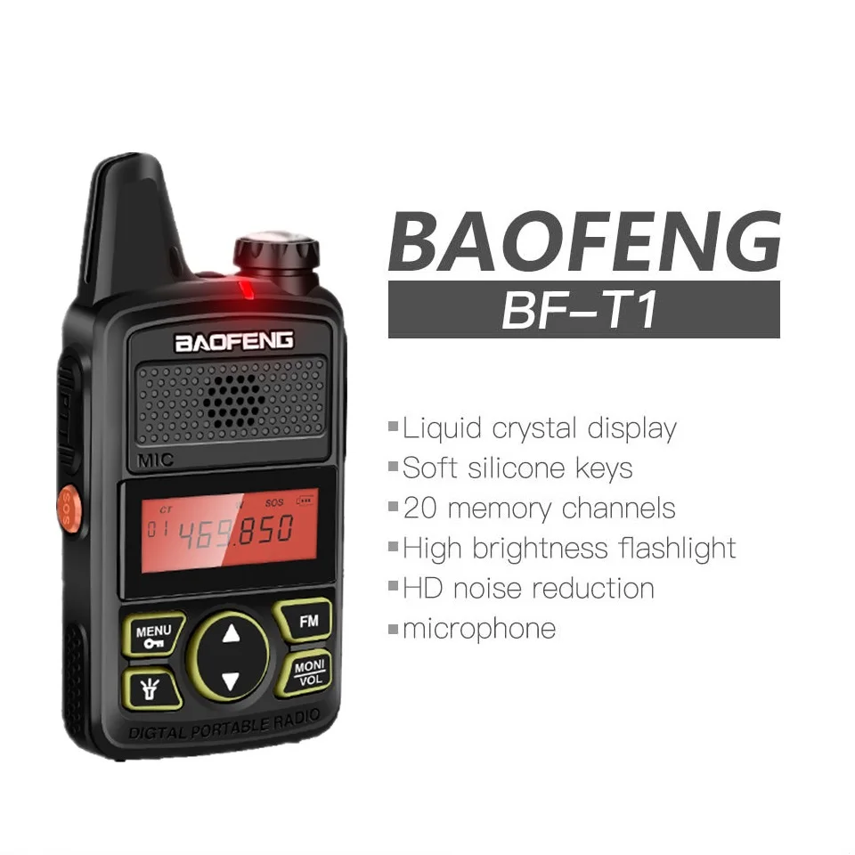 2/3/4/5/6pcs baofeng bf t1 Child Walkie Talkie Mini Radio Transceiver BF-T1 Ham Radio Stations UHF 400-470MHz Two for Kids Toy