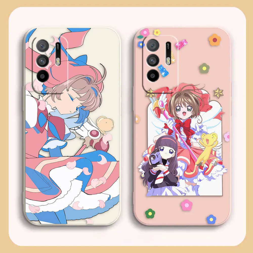 

Japan Anime Card Captor Sakura Case For OPPO A52 A54 A55 A57 A72 A73 A74 A91 A93 A92S A93S A94 A95 A96 A97 5G Case Funda Shell