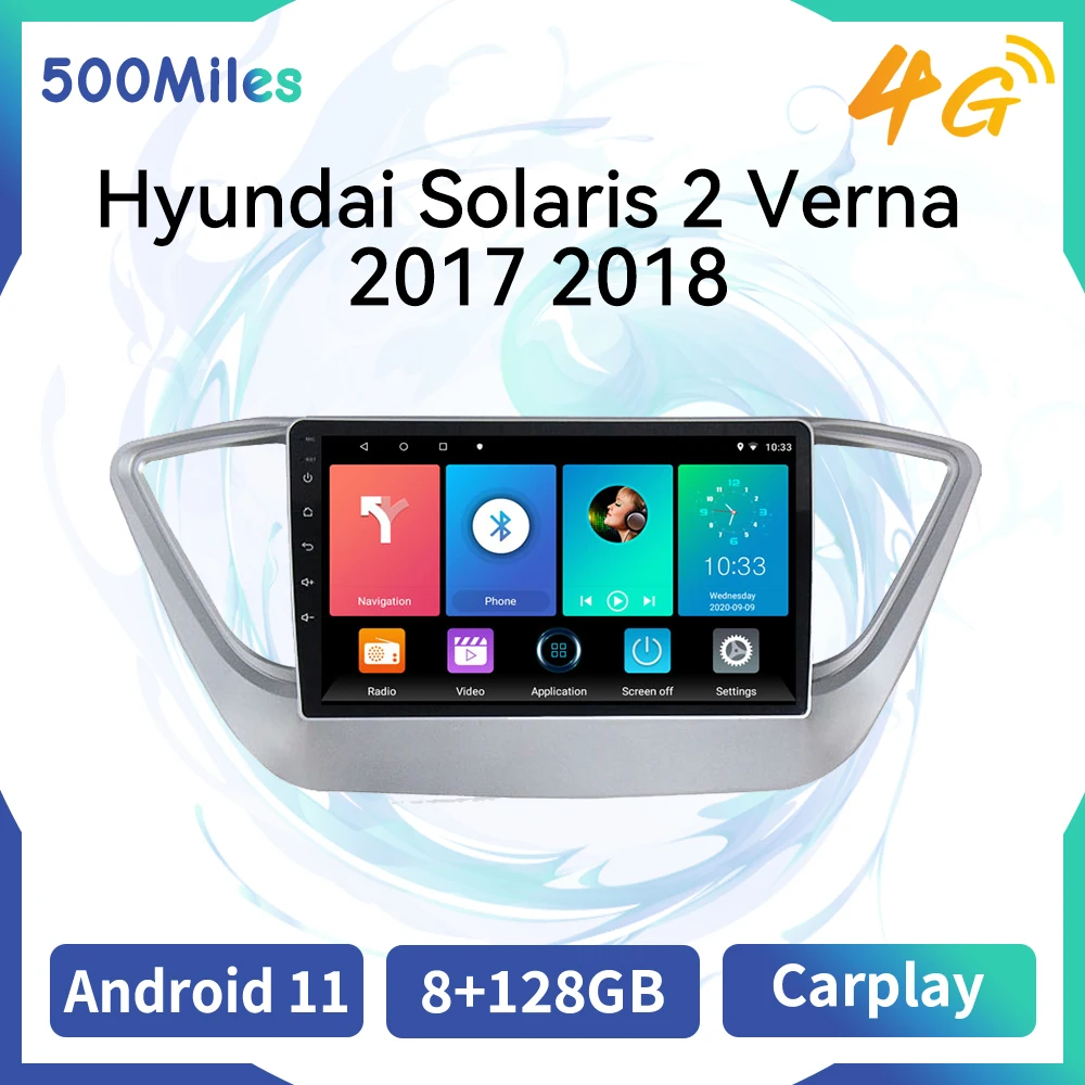 

2 DIN Android 8.1 car multimedia player for Hyundai Solaris 2 Verna 2017 2018 Support Music AUX WIFI support DVR