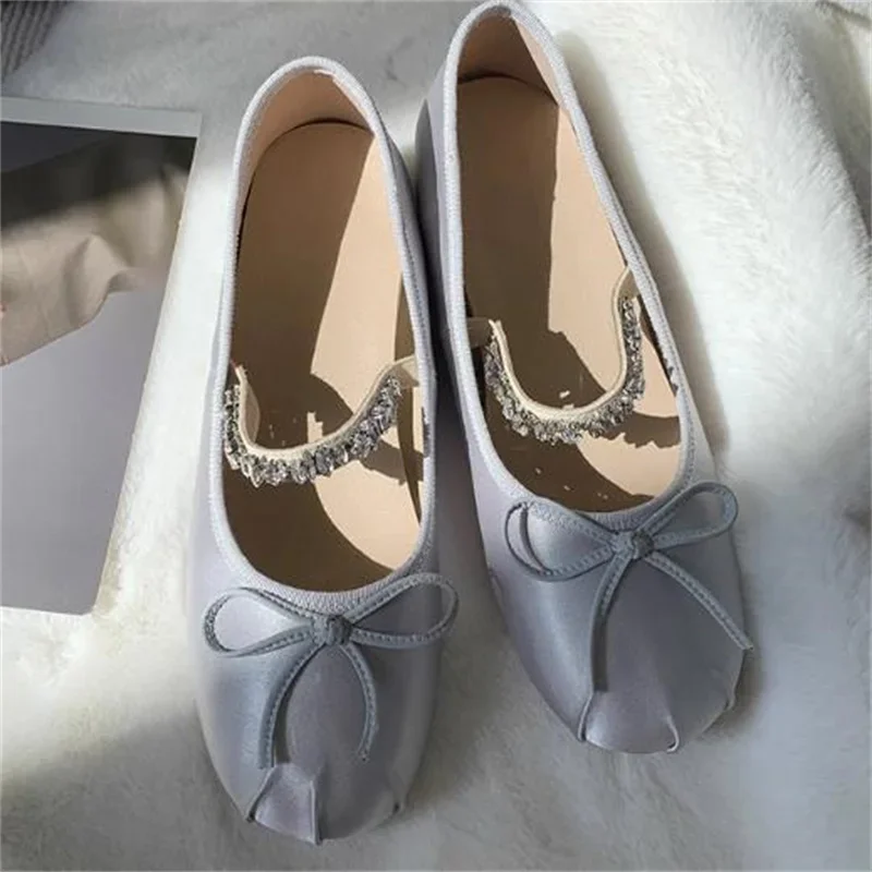 Туфли женские на цепочке с кристаллами квадратный носок узлом-бабочкой