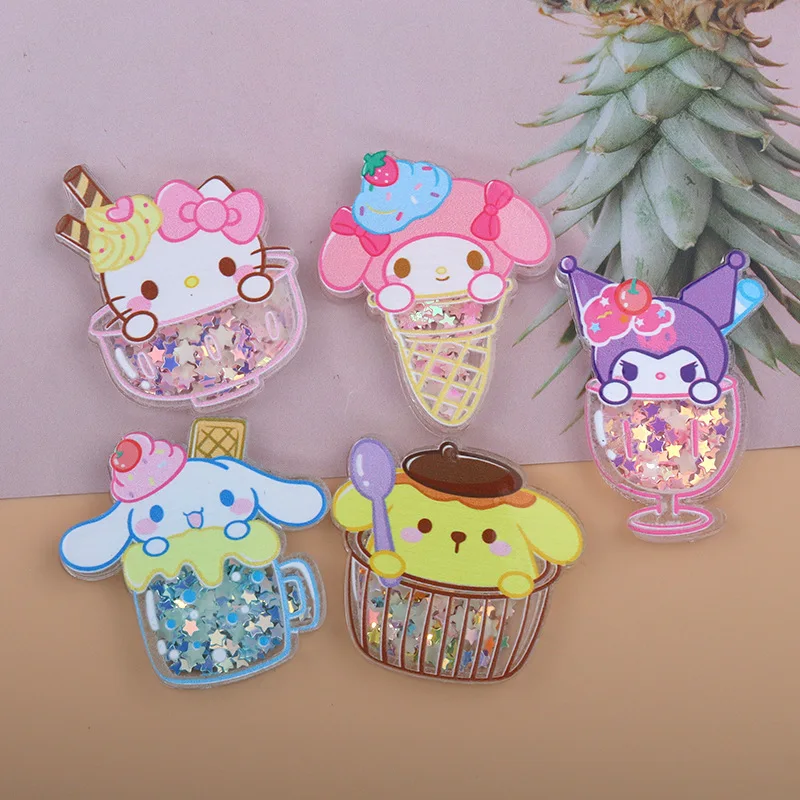 

Kawaii Cinnamoroll Hello Kitty Sanrio Anime Diy Accessories Cute Kuromi My Melody Sweet Cartoon Phone Case Patch Toy for Girls