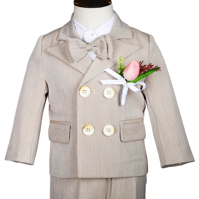 

Newborn Baby Kids Jacket Vest Pants Photograph Suit Little Boys 1 Year Birthday Set Children Wedding Performance Party Dress