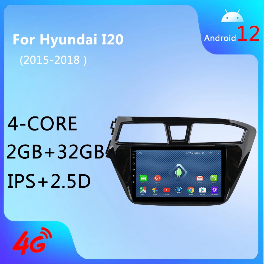 

Wanqi 4 ядра 2 + 32 Гб 4G Lte все Netcom Android 12.0 GPS навигация автомобильный Радио медиаплеер для Hyundai I20 2015-2018
