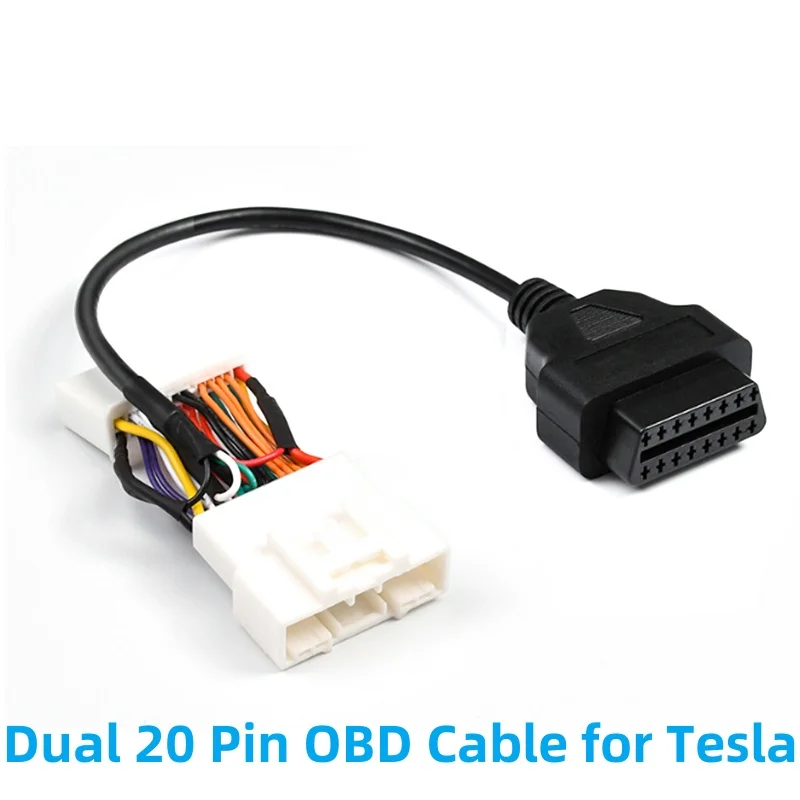 

Диагностический кабель OBD для Tesla 12/20/26-контактный разъем «папа-мама» к 16-контактному адаптеру OBDII для Tesla Model S/X Model 3 Model Y
