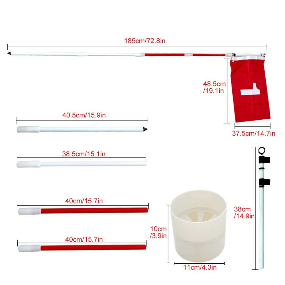 Статуэтка для игры в гольф 5 секций портативная с флагами тренировок во дворе и