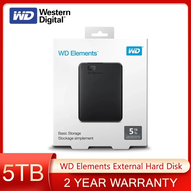 

Western Digital WD Elements 5TB 4TB 2T 1T External Hard Drive 2.5" USB 3.0 Portable External HDD Hard Disk For Desktop PC Laptop