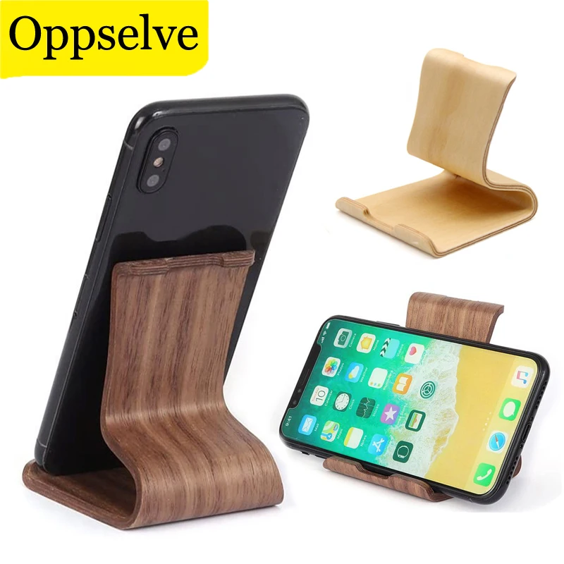 

Универсальная подставка для телефона для iPhone 13, 12, для Samsung Note 21, S20, деревянная подставка из ореховой березы для iPad, Настольный держатель для ...