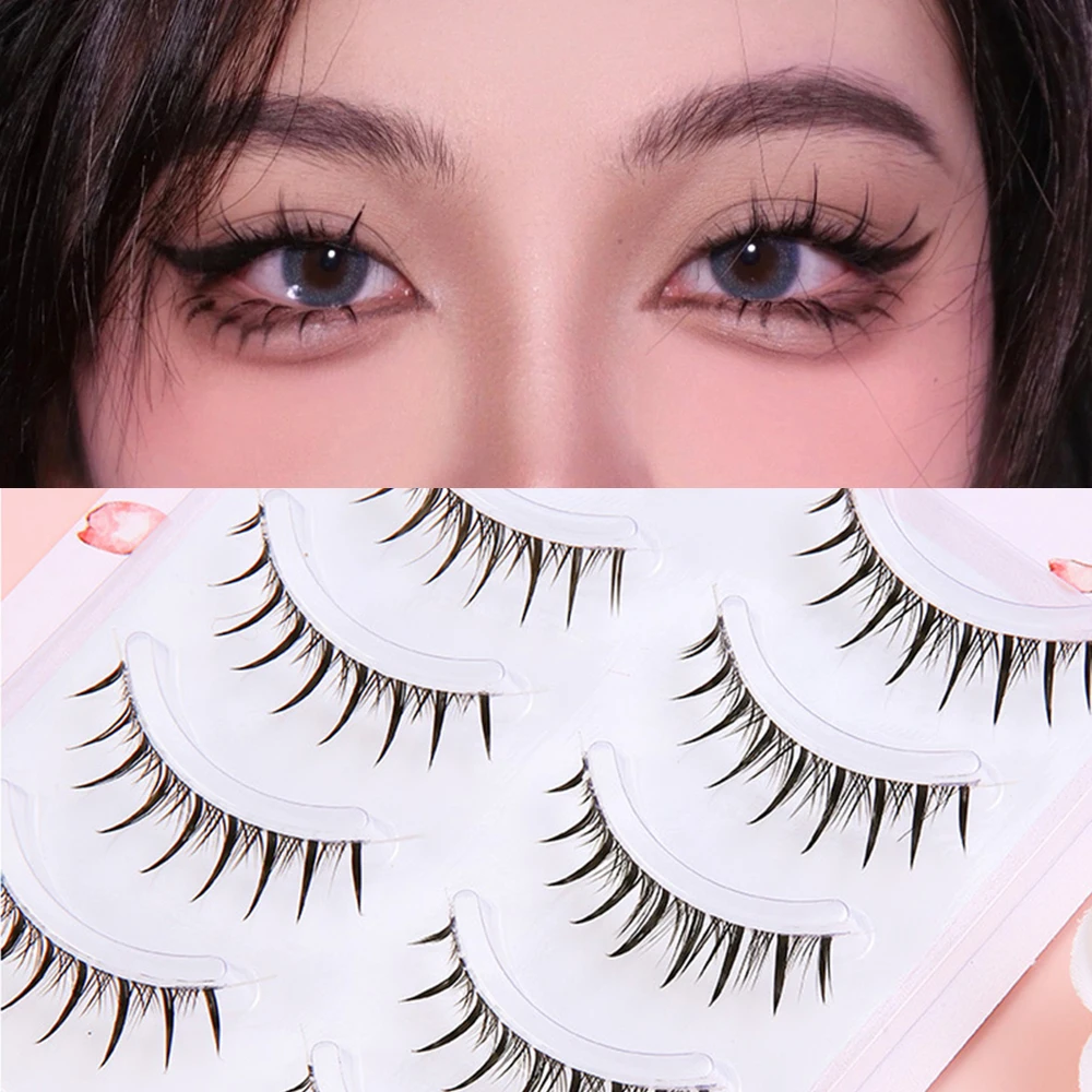 5 Pairs Little Devil Eyelashes Natural Lashes Fairy False Eyelashes Lolita Long Crossed Fake Eyelash Big Eyes Eyelashes