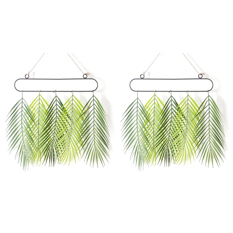 

Искусственная зеленая зелень в виде пальмовых листьев на стену, Настенный декор в деревенском стиле Бохо для дома, квартиры, спальни, гостин...