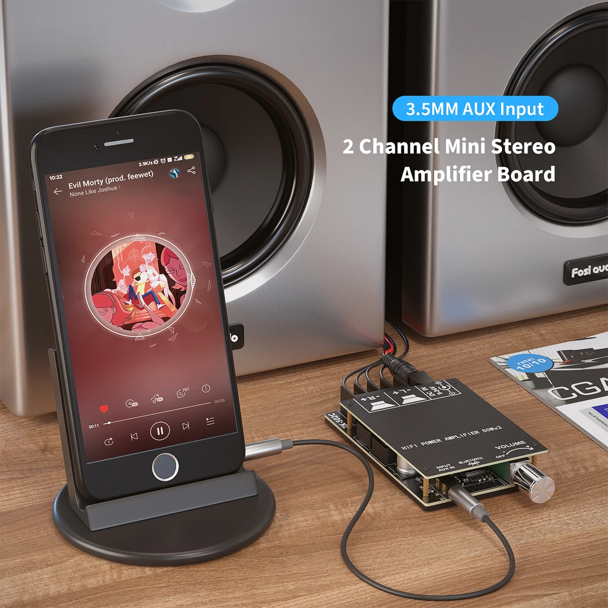 Плата усилителя Fosi Audio Bluetooth 2 0 каналов цифровой Amp модуль высокой мощности 3 5 мм AUX