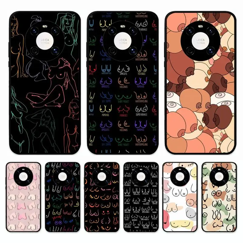

Boobs Art Print Phone Case for Huawei Mate 20 10 9 40 30 lite pro X Nova 2 3i 7se