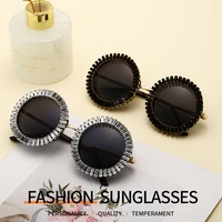 vintage glasses 2022 fashion womens steampunk sunglasses crystal round frame anti ultraviolet sunglasses party uv400 sunglasses