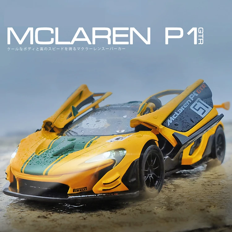 

Hot Sale High Simulation Supercar McLaren P1 Car model 1:32 Alloy Pull Back Kid Car Toy 2 Open Door Children's Gifts Wholesale