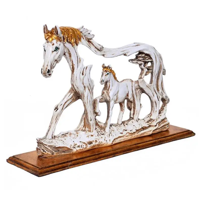 

Resin Horse Standing Statues Durable Horse Art Figurine Unique Vintage Horse Sculpture For Housewarming Birthday Wedding
