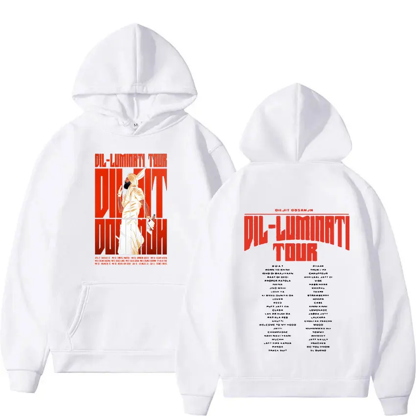 Diljit Dosanjh Dil-Luminati 2024 Tour Hoodie Men Hip Hop Fashion Pullover Sweatshirt Unisex Retro Long Sleeve Hoodies Streetwear