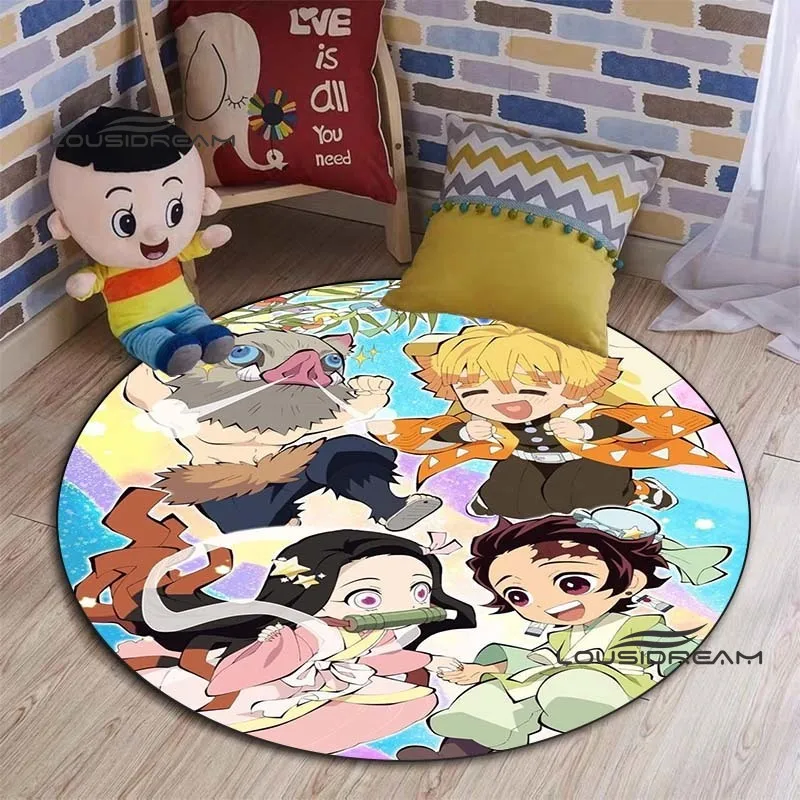 Ковер с изображением истребителя демонов милый мультяшный круглый 3D ковер для