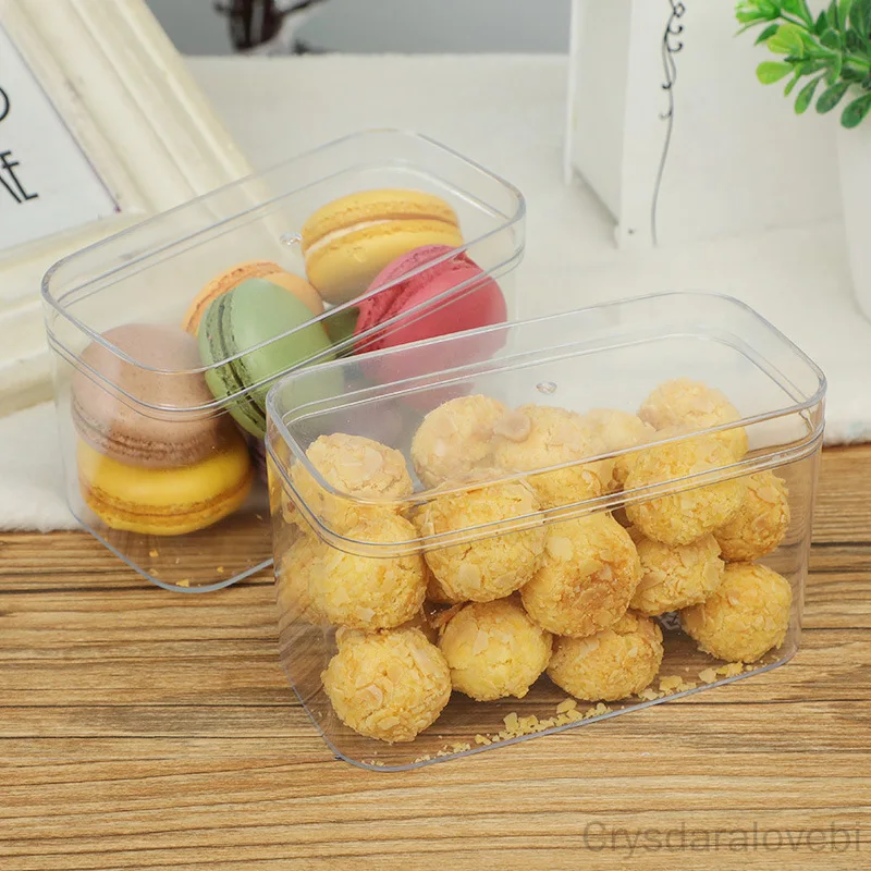 

Plastic Packaging Box Food Grade High Transparent Biscuit Box Cookies Cream Jar Cake Box Plastic Candy Box