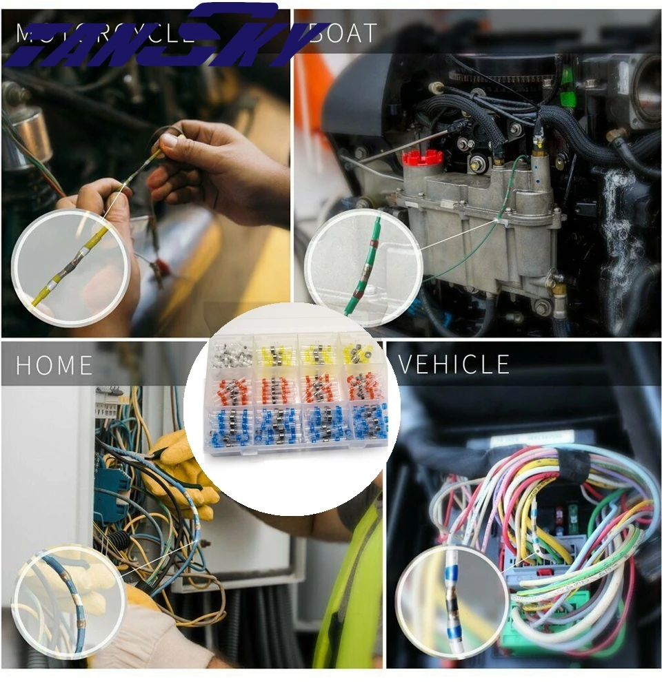 EPMAN 300Pcs Solder Seal Sleeve Heat Shrink Butt Waterproof 26-10 AWG Wire Splice Connector EP307GP300 | Автомобили и мотоциклы