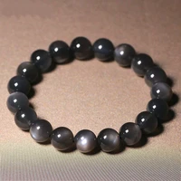natural black sunstone moonstone clear beads bracelet crystal women men black moonstone jewelry 7mm 8mm 9mm 10mm aaaaa