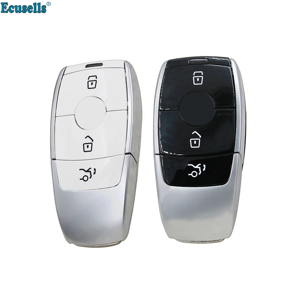 

Ecusells 3 Button Smart Prox Remote Key Case shell for Mercedes for Benz C200L E300L S320 S350 s450l s500l amg GLC Black/White