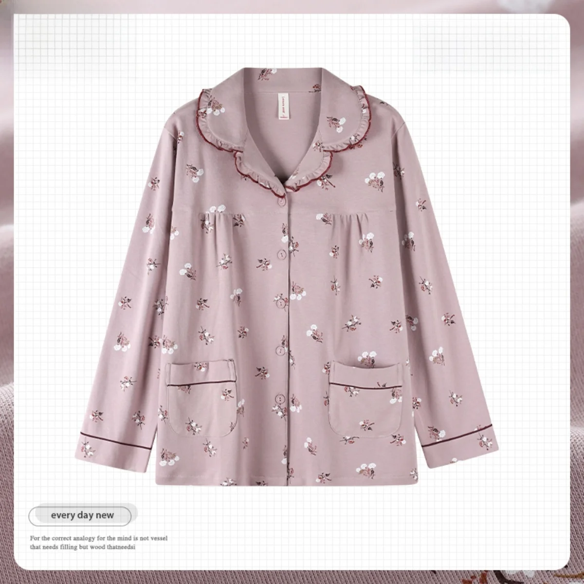 Хлопковые пижамы для мамы. Женский цельный топ на весну и осень с длинными