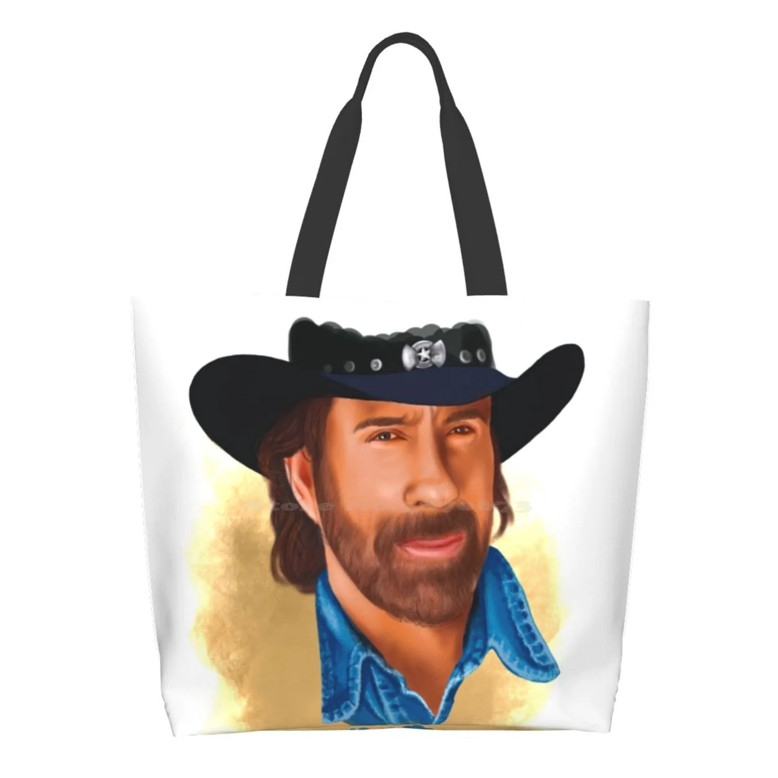 

Walker Texas Ranger Printed Casual Tote Large Capacity Handbags Fanart Walkertexasranger Cowboy Farwest Sand Jeans Man