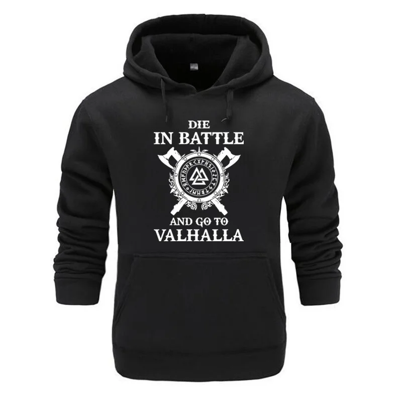 

Odin Vikins Sweatsirt Men Die In Battle And o To Valalla die Crewneck Sweatsirts 2021 Winter Autumn ip op Streetwear
