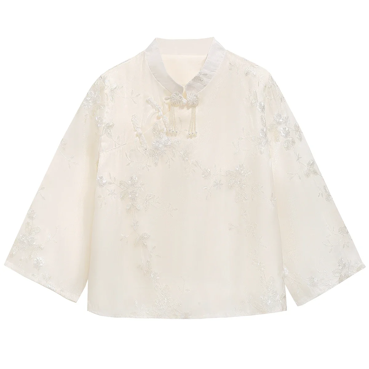 Женская блузка с цветочной вышивкой в китайском стиле