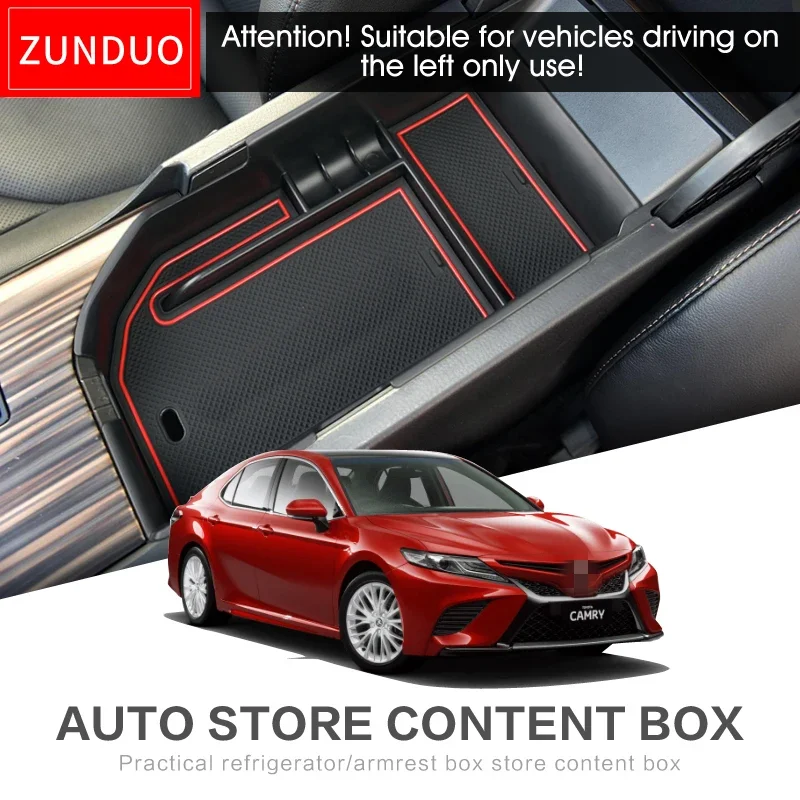 

ZUNDUO For Toyota CAMRY 2018-2021 Car Central Armrest Box storage box Interior Accessories Stowing Tidying Container Organizers