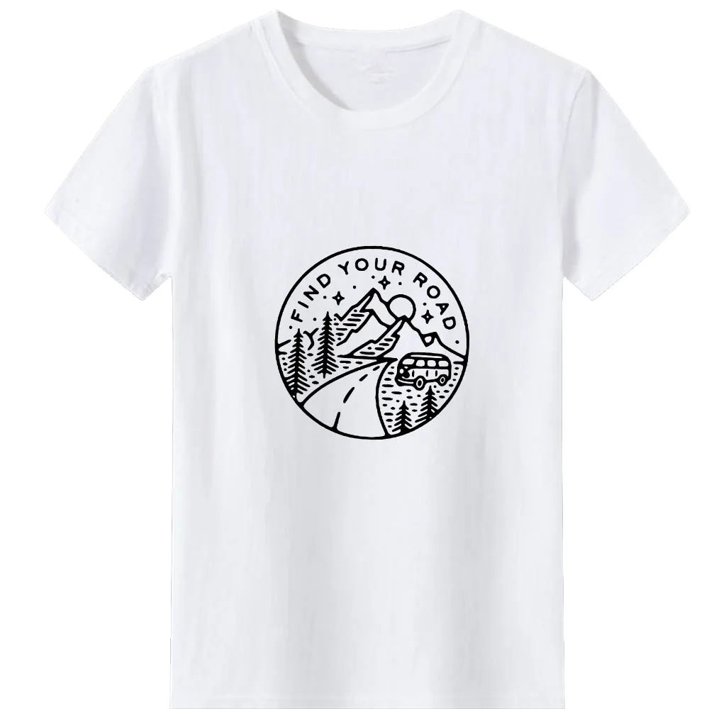 Футболка FIND YOUR ROAD Женская хлопковая, топ в стиле Харадзюку, свободная рубашка с коротким рукавом, белая Футболка FIND YOUR ROAD Женская хлопковая, топ в стиле Харадзюку, свободная рубашка с коротким рукавом, белая