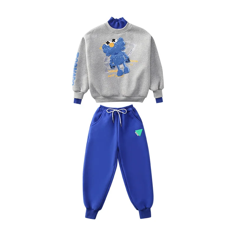 Girls /Boys Suit Sweatshirts +Pants Cotton 2Pcs/Sets 2022 Beauty Spring Autumn Thicken Teenager Warm Kid Outdoor Children Clothi