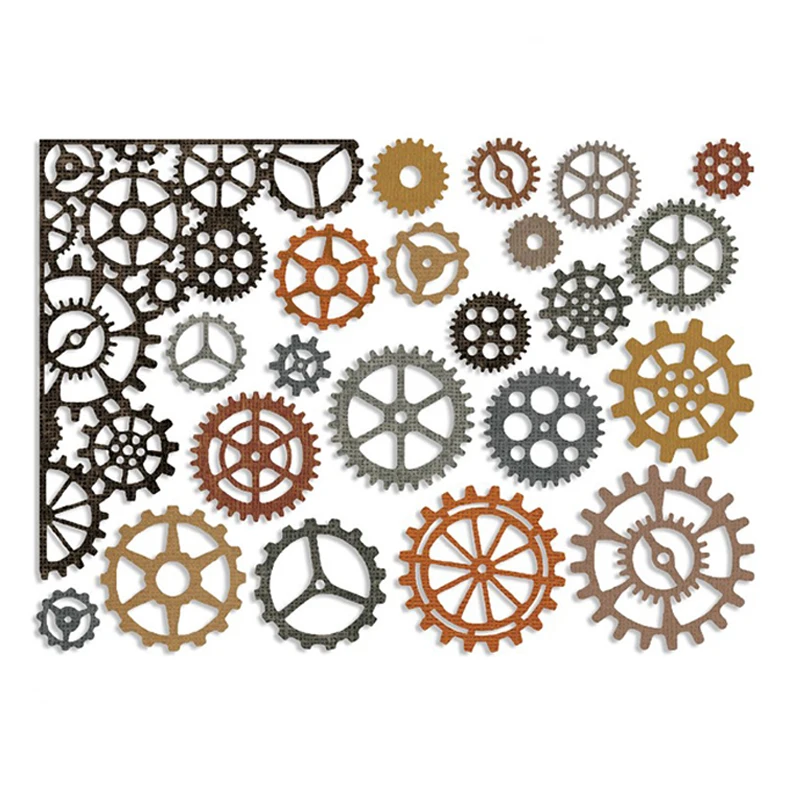 

2020 New Gear Circle Metal Cutting Dies and Background Die Paper Cut Scrapbooking For Crafts Card Making no Stamps Sets