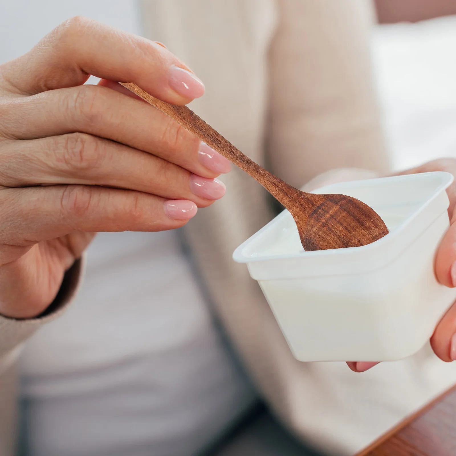 Деревянная вилка-ложка практичный эргономичный сервер для салата и акации