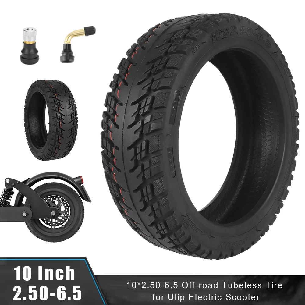 

10*2.5-6.5 Scooter Vacuum Tires Modified Off-Road Rubber Tire For ULIP 10 Inch Electric Scooter Explosion-Proof Tire With Nozzle