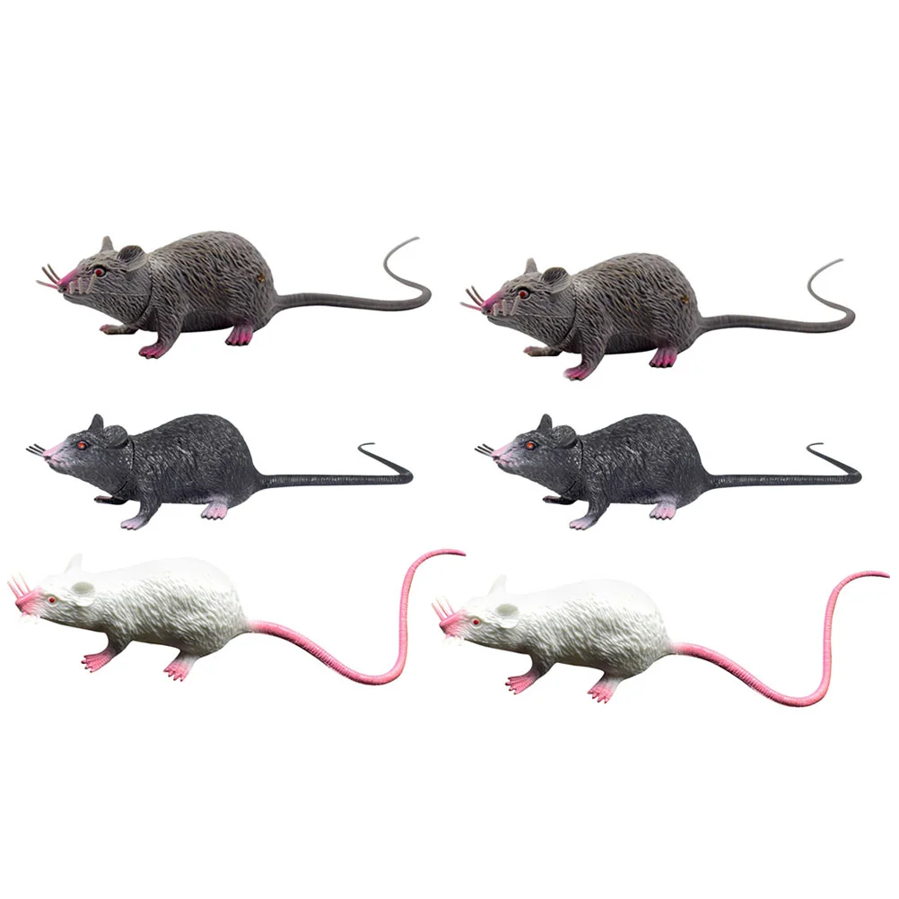 

6pcs Mice Tricky Scary Party Props Fake Simulation Prank for Prank Game Parties