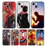 marvel cool spiderman for apple iphone 13 12 11 mini pro xs max xr x 8 7 6 5 plus se 2020 black silicone phone cover funda case
