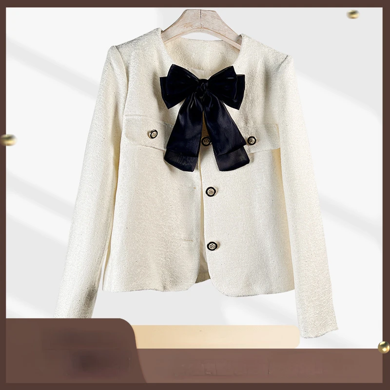 

2023 Tweed Jacket Vintage Fashion Outwear Jacket Women Female Jackets Single-breasted Manteau Femme Feminino Autumn Coat E278