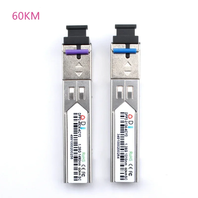 SC SFP Fiber optic module 1.25G 20/40/60/80/100KM 1310/1490/1550nm Single Optical compatible with Mikrotik Cisco