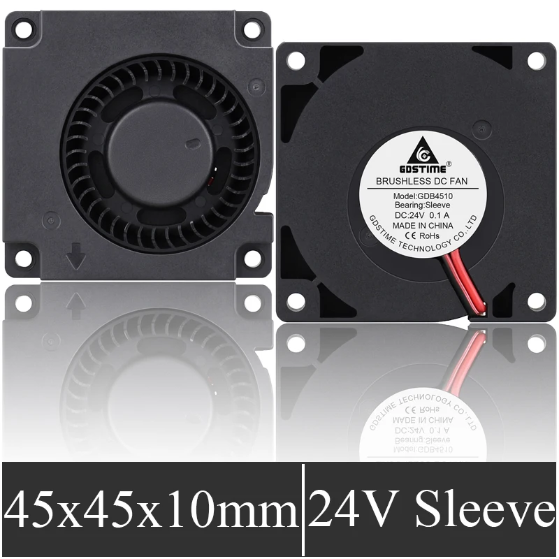 Gdstime 45 mm dc 24v 4510 Ventilador de Refrigeração 45x45x10 mm Centrífugo Turbo Cooler para Impressora 3d Refrigerar Peças