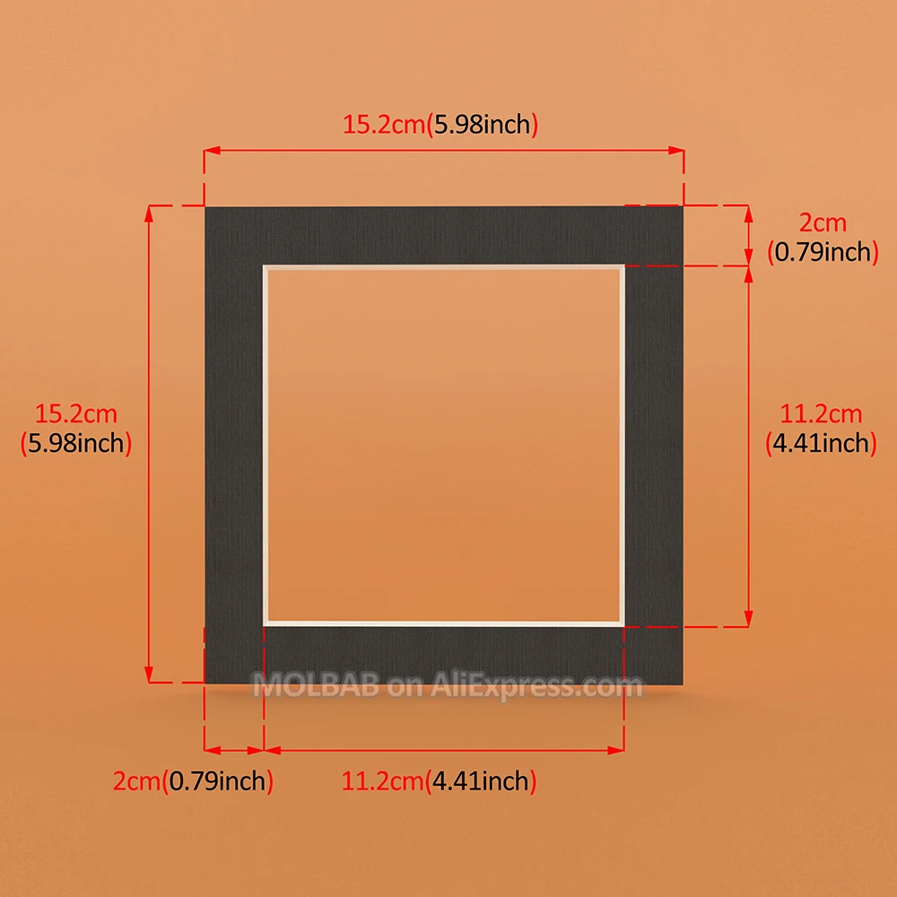 Квадратные картонные подложки для фото 8/10/12/14/16 дюймов, белые/черные, MOLBAB, 12 шт